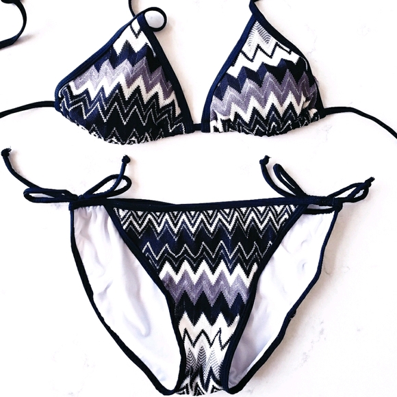 Xhilaration Knit Black White & Gray Bikini Size S - Picture 4 of 4